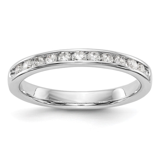 14k White Gold 11-Stone 1/3 carat Round Diamond Complete Channel Band
