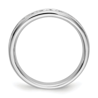 0.51ct. CZ Solid Real 14K White Gold 11-Stone Channel Wedding Band Ring