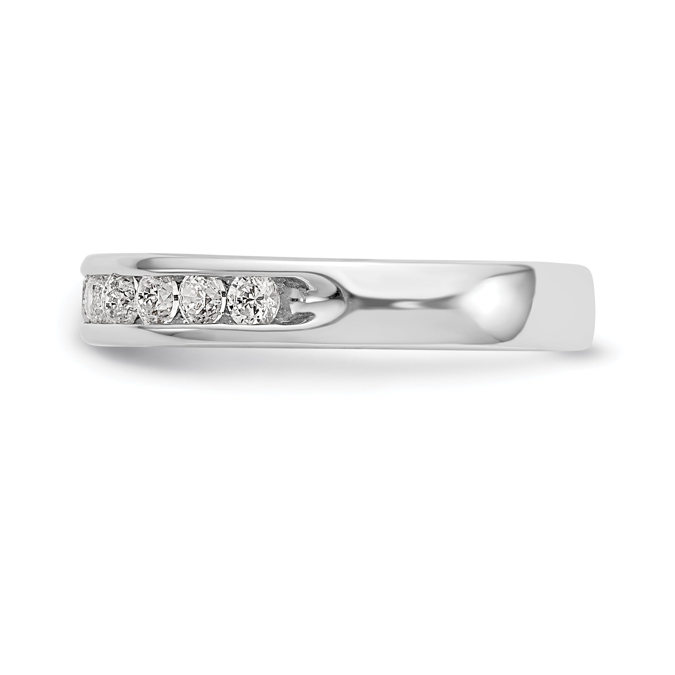 0.51ct. CZ Solid Real 14K White Gold 11-Stone Channel Wedding Band Ring