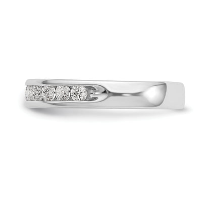 0.51ct. CZ Solid Real 14K White Gold 11-Stone Channel Wedding Band Ring