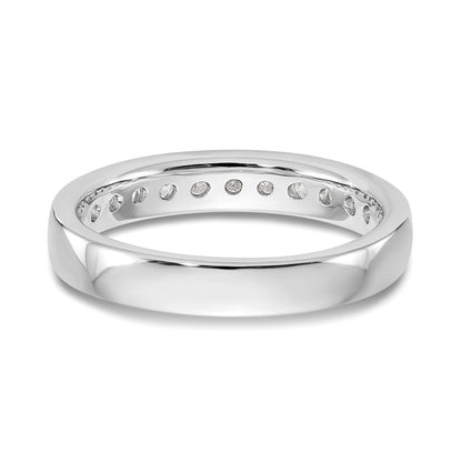0.51ct. CZ Solid Real 14K White Gold 11-Stone Channel Wedding Band Ring