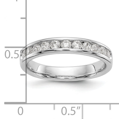 0.51ct. CZ Solid Real 14K White Gold 11-Stone Channel Wedding Band Ring