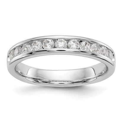 0.51ct. CZ Solid Real 14K White Gold 11-Stone Channel Wedding Band Ring