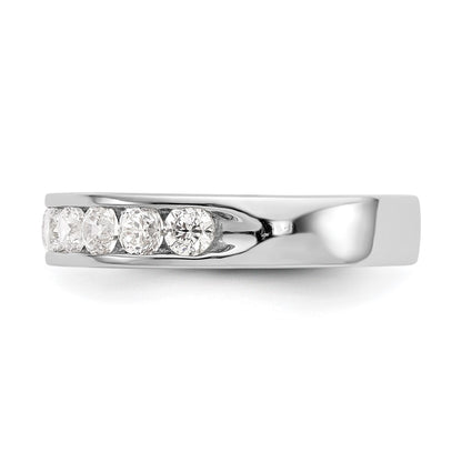 0.99ct. CZ Solid Real 14K White Gold 11-Stone Dia Channel Wedding Band Ring
