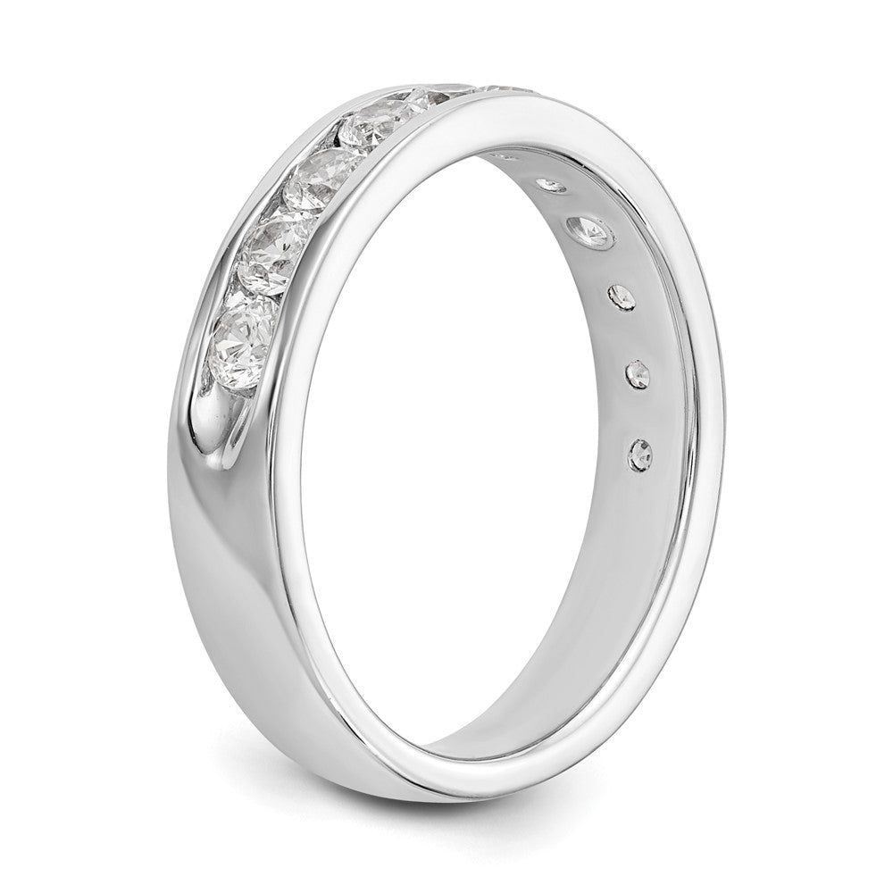 0.99ct. CZ Solid Real 14K White Gold 11-Stone Dia Channel Wedding Band Ring
