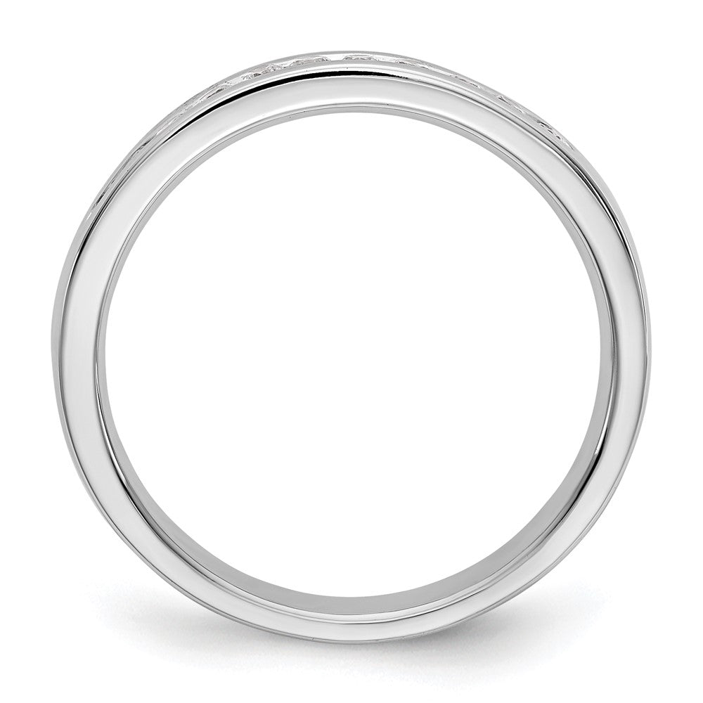 14K White Gold 11-Stone Real Diamond Channel Band