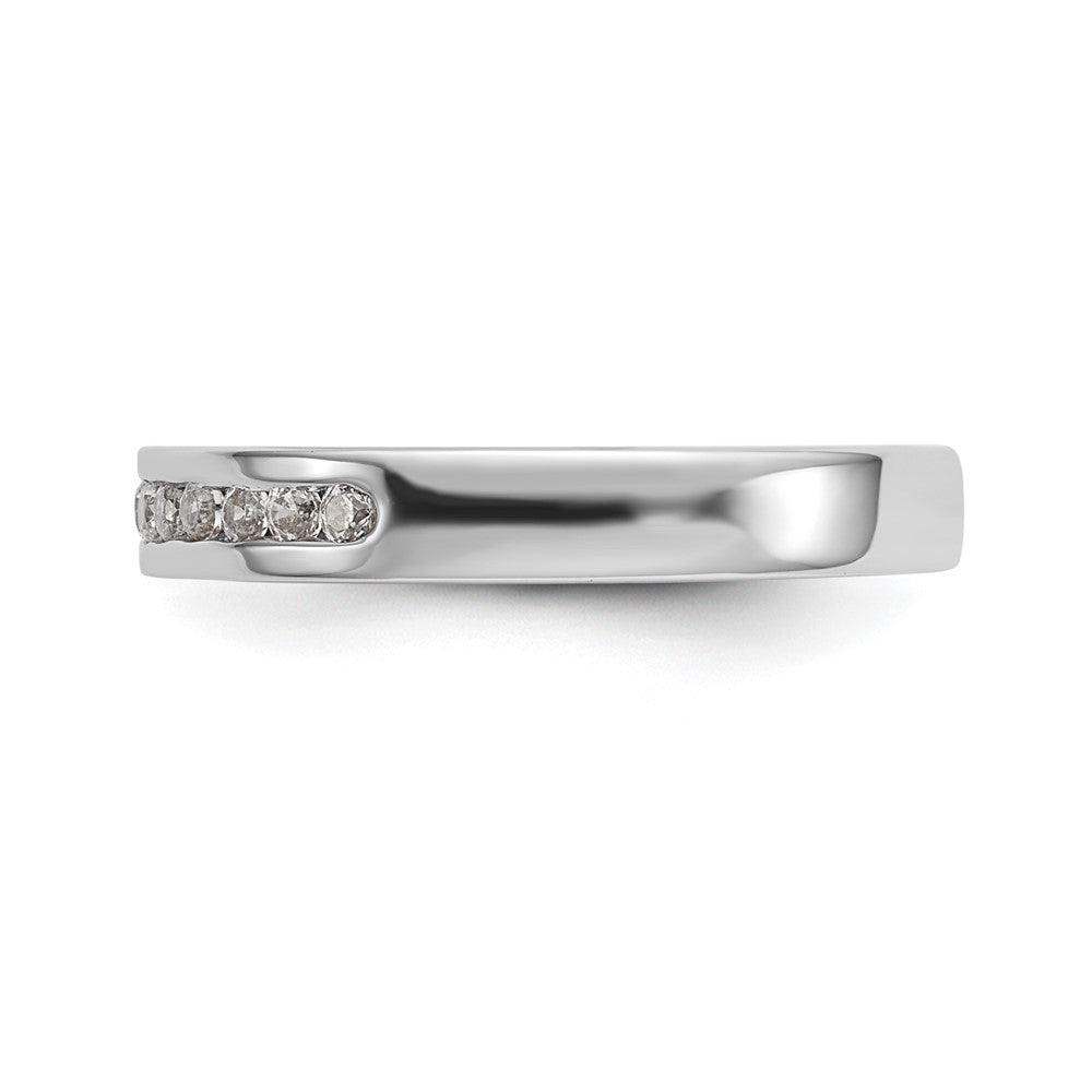 0.22ct. CZ Solid Real 14K White Gold 11-1.7mm Stone Channel Wedding Band Ring
