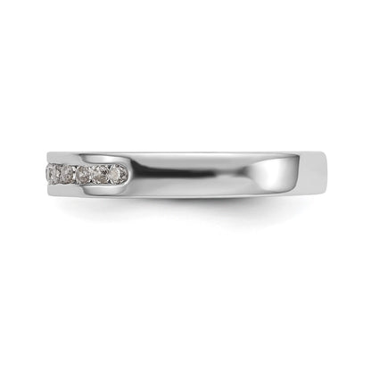 0.22ct. CZ Solid Real 14K White Gold 11-1.7mm Stone Channel Wedding Band Ring