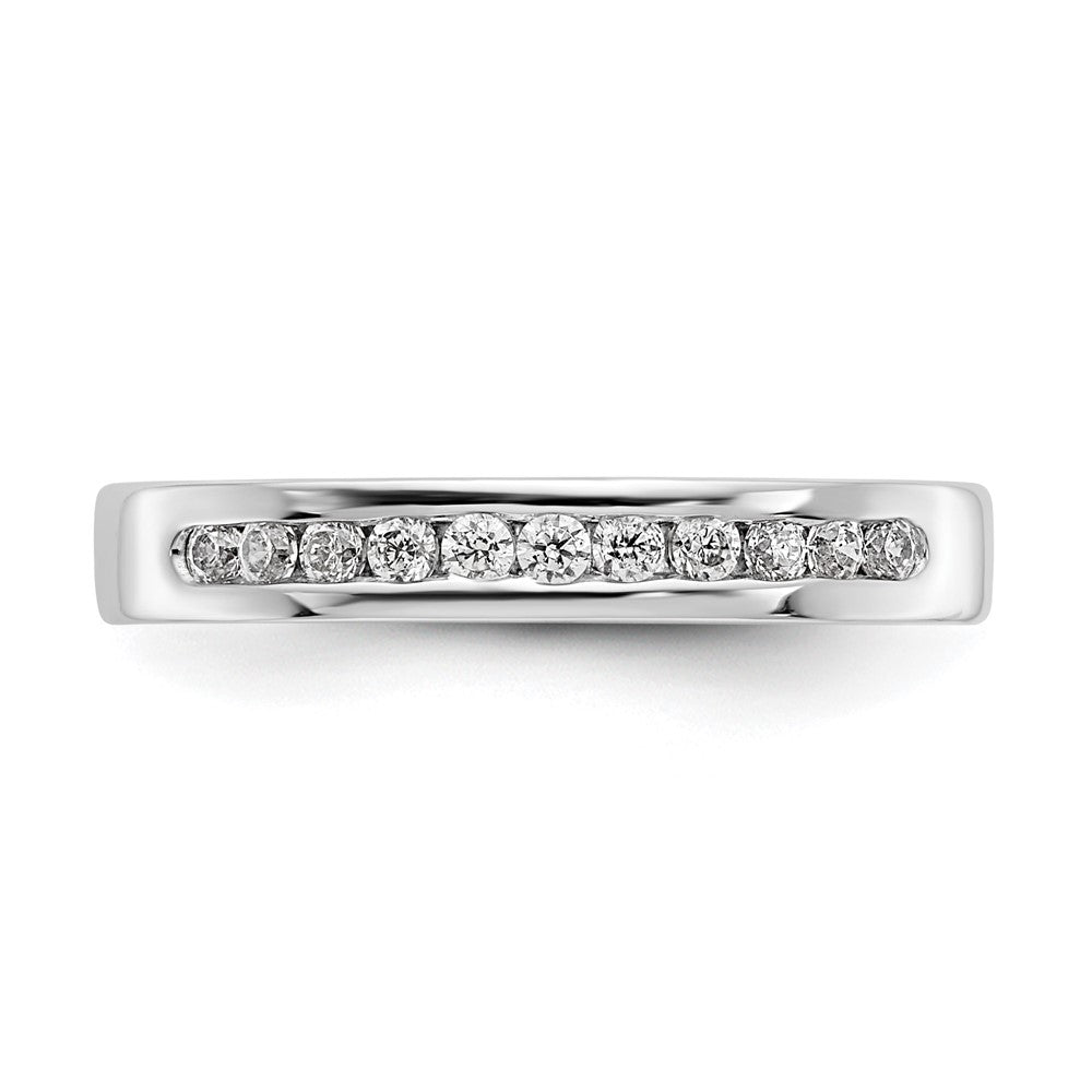 0.22ct. CZ Solid Real 14K White Gold 11-1.7mm Stone Channel Wedding Band Ring