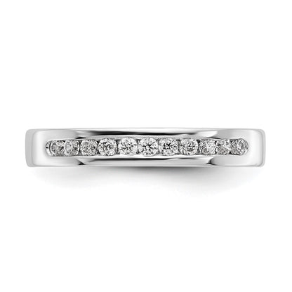 0.22ct. CZ Solid Real 14K White Gold 11-1.7mm Stone Channel Wedding Band Ring