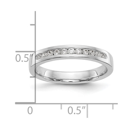 0.22ct. CZ Solid Real 14K White Gold 11-1.7mm Stone Channel Wedding Band Ring