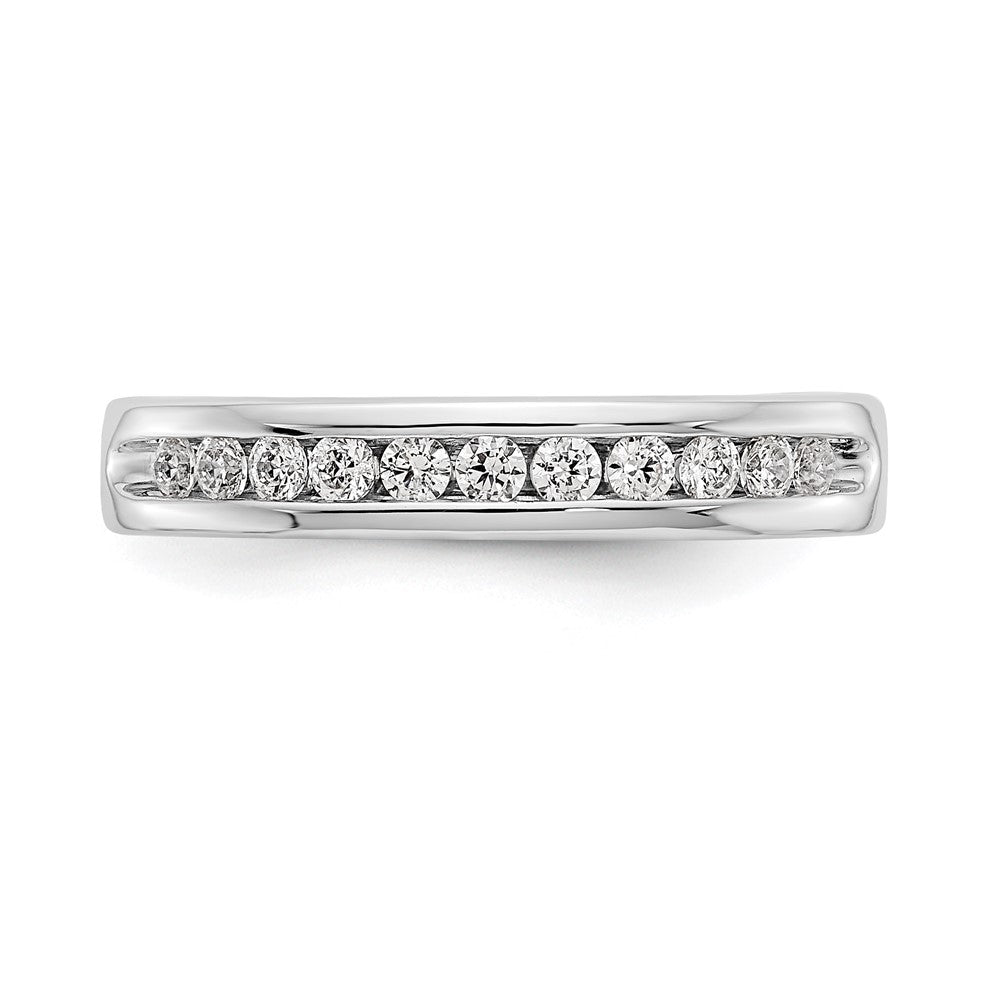 0.31ct. CZ Solid Real 14K White Gold 11-1.9mm Stone Channel Wedding Band Ring
