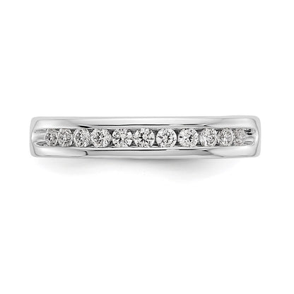 0.31ct. CZ Solid Real 14K White Gold 11-1.9mm Stone Channel Wedding Band Ring