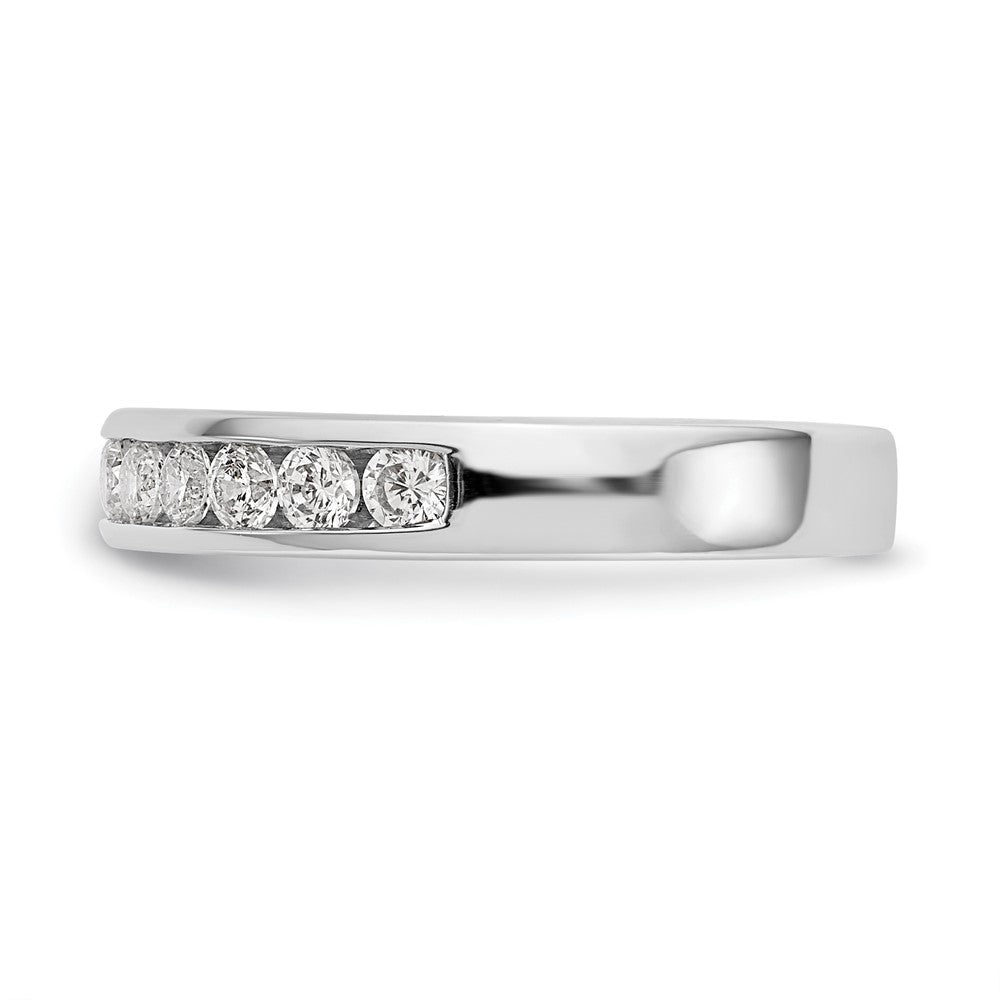 14K White Gold 11-Stone Real Diamond Channel Band