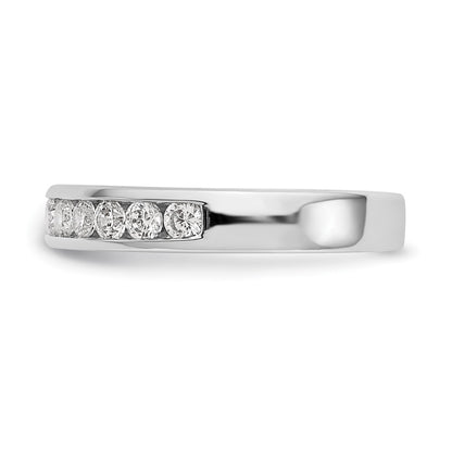 14K White Gold 11-Stone Real Diamond Channel Band