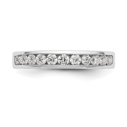 14K White Gold 11-Stone Real Diamond Channel Band