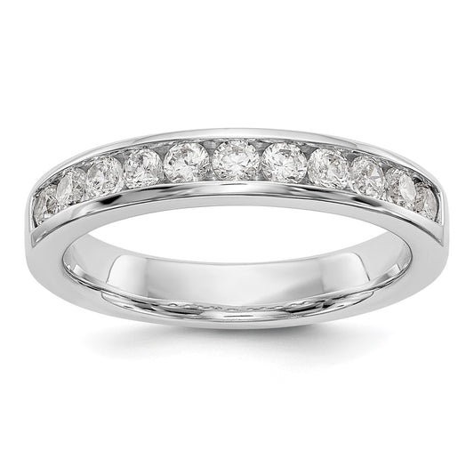 0.51ct. CZ Solid Real 14K White Gold 11-2.3mm Stone Channel Wedding Band Ring