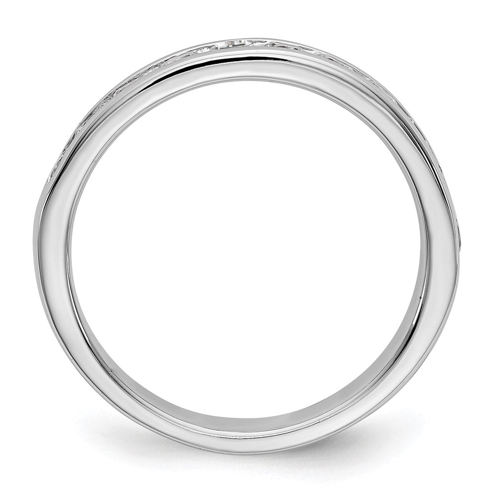 14K White Gold 11-Stone Real Diamond Channel Band