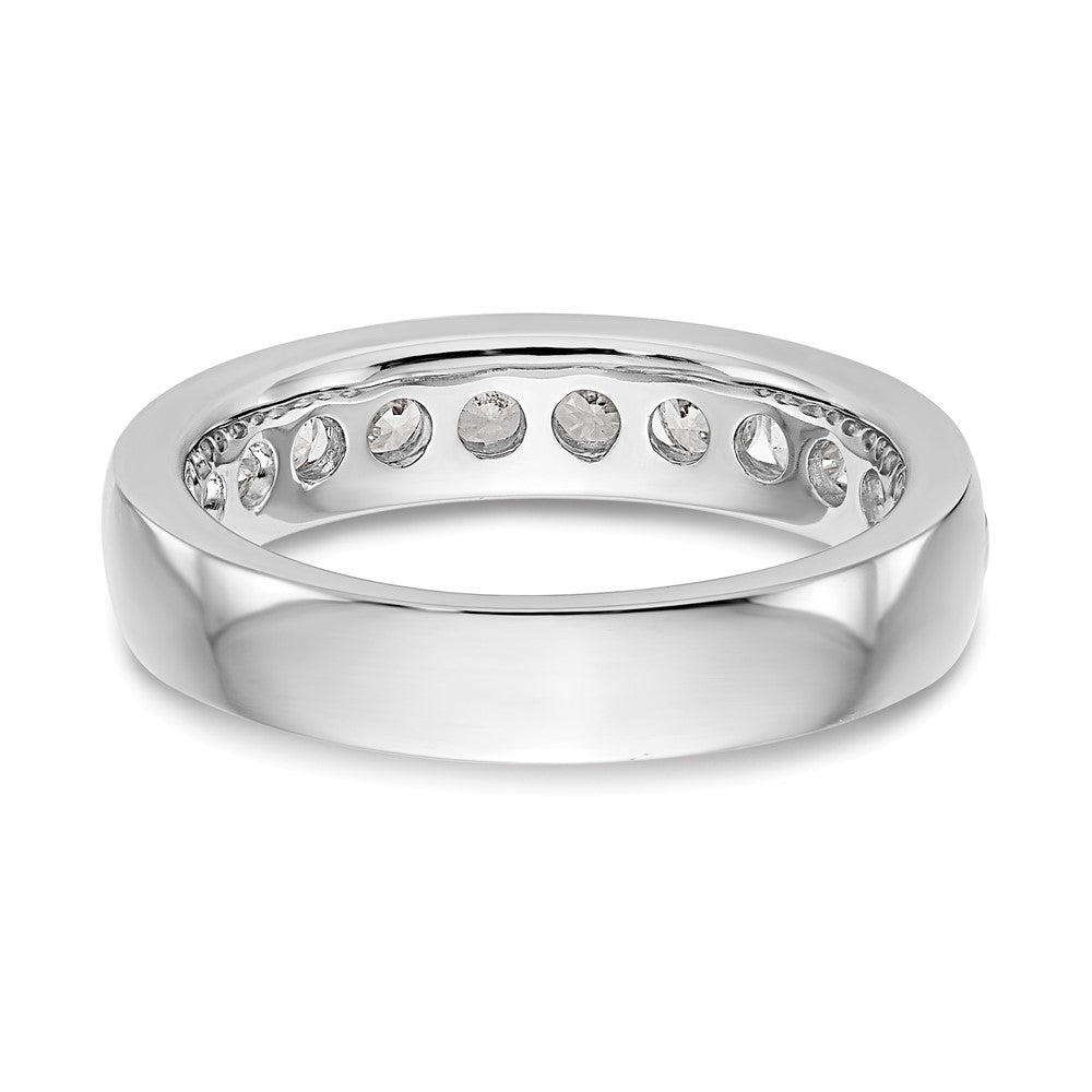14k White Gold 11-Stone 1 carat Round Diamond Complete Channel Band