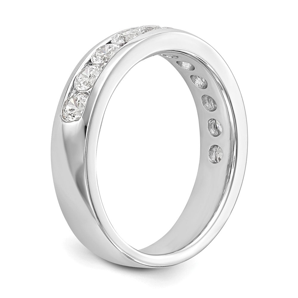 14K White Gold 11-Stone Real Diamond Channel Band