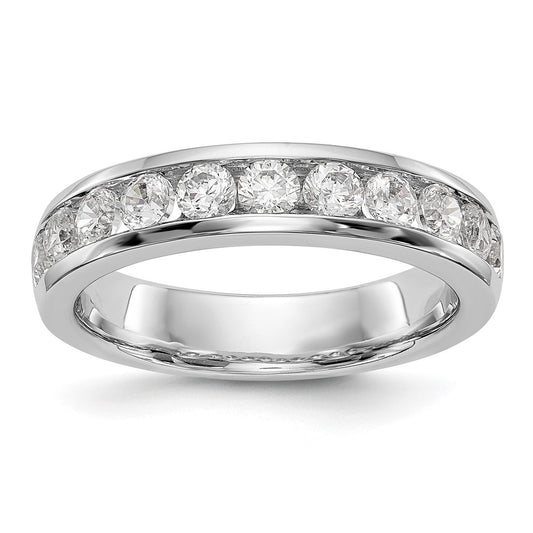 0.99ct. CZ Solid Real 14K White Gold 11-2.8mm Stone Channel Wedding Band Ring