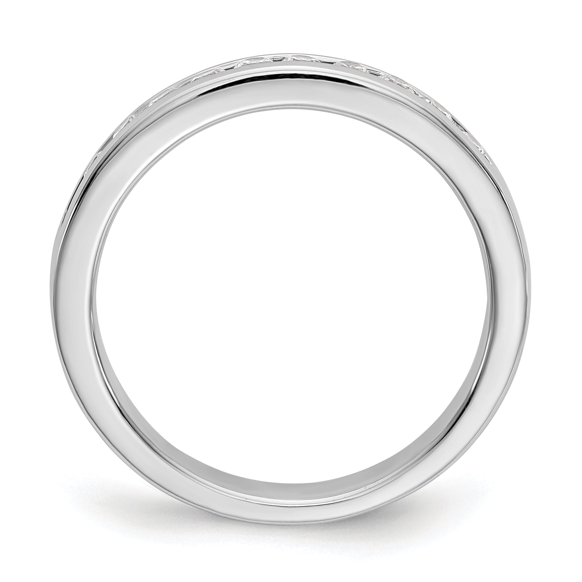 0.31ct. CZ Solid Real 14K White Gold 11-Stone Channel Wedding Band Ring