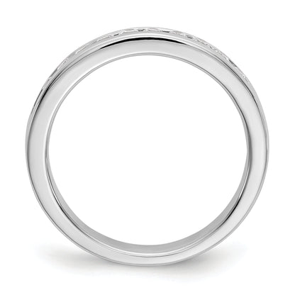 0.31ct. CZ Solid Real 14K White Gold 11-Stone Channel Wedding Band Ring