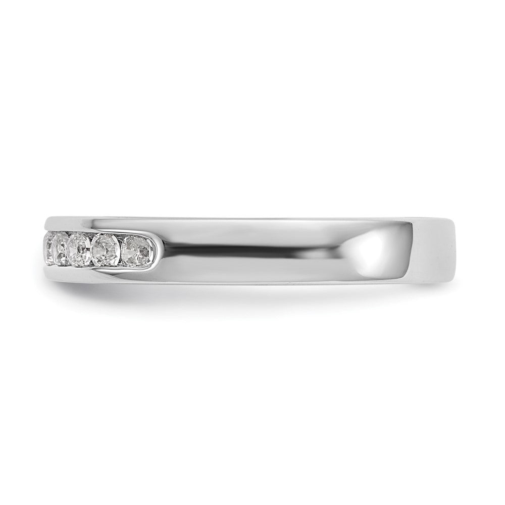 0.31ct. CZ Solid Real 14K White Gold 11-1.9mm Stone Channel Wedding Band Ring