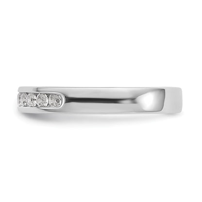 0.31ct. CZ Solid Real 14K White Gold 11-1.9mm Stone Channel Wedding Band Ring