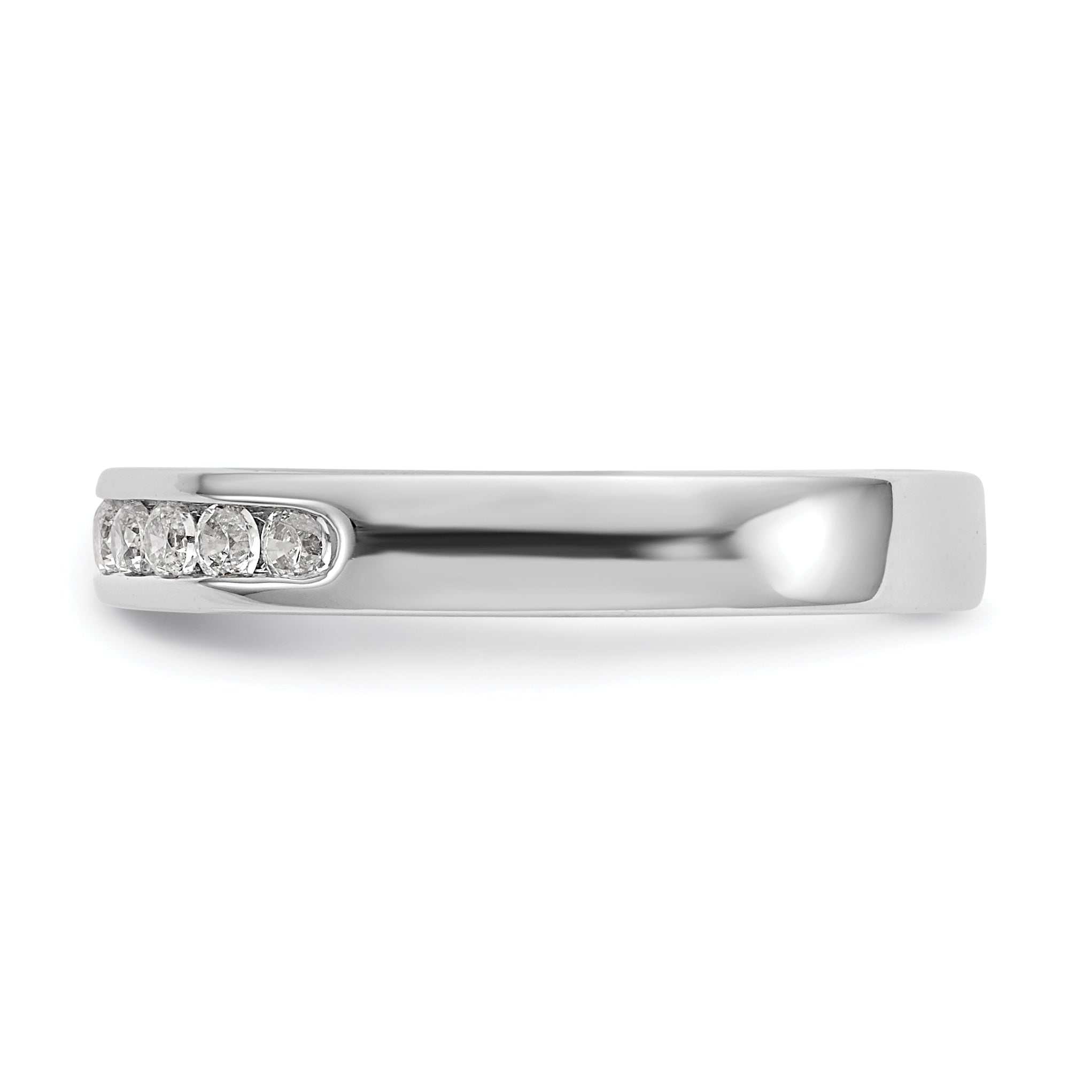 0.31ct. CZ Solid Real 14K White Gold 11-Stone Channel Wedding Band Ring