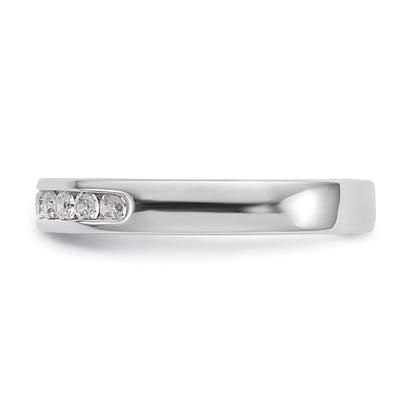 0.31ct. CZ Solid Real 14K White Gold 11-Stone Channel Wedding Band Ring