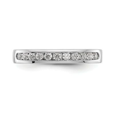0.31ct. CZ Solid Real 14K White Gold 11-Stone Channel Wedding Band Ring