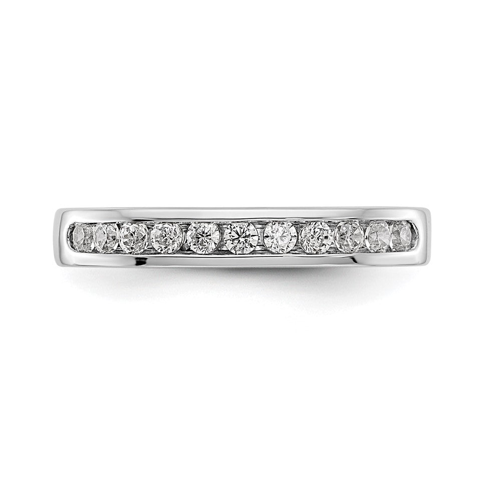 0.31ct. CZ Solid Real 14K White Gold 11-1.9mm Stone Channel Wedding Band Ring
