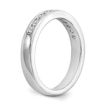 0.31ct. CZ Solid Real 14K White Gold 11-1.9mm Stone Channel Wedding Band Ring