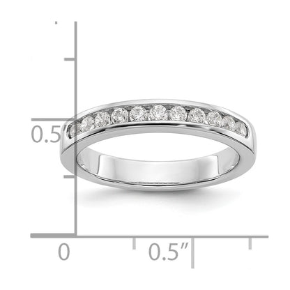 0.31ct. CZ Solid Real 14K White Gold 11-1.9mm Stone Channel Wedding Band Ring