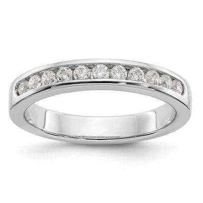 0.31ct. CZ Solid Real 14K White Gold 11-1.9mm Stone Channel Wedding Band Ring