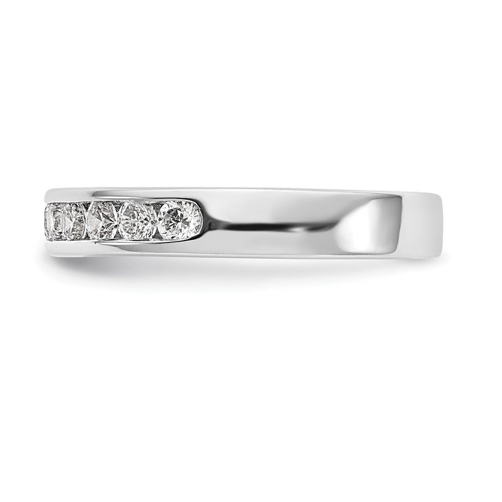 0.55ct. CZ Solid Real 14K White Gold 11-Stone Channel Wedding Band Ring