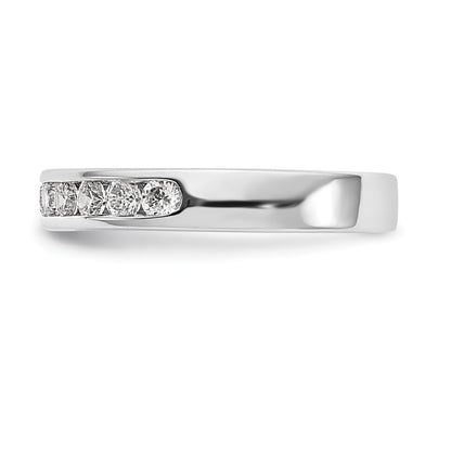 0.55ct. CZ Solid Real 14K White Gold 11-Stone Channel Wedding Band Ring