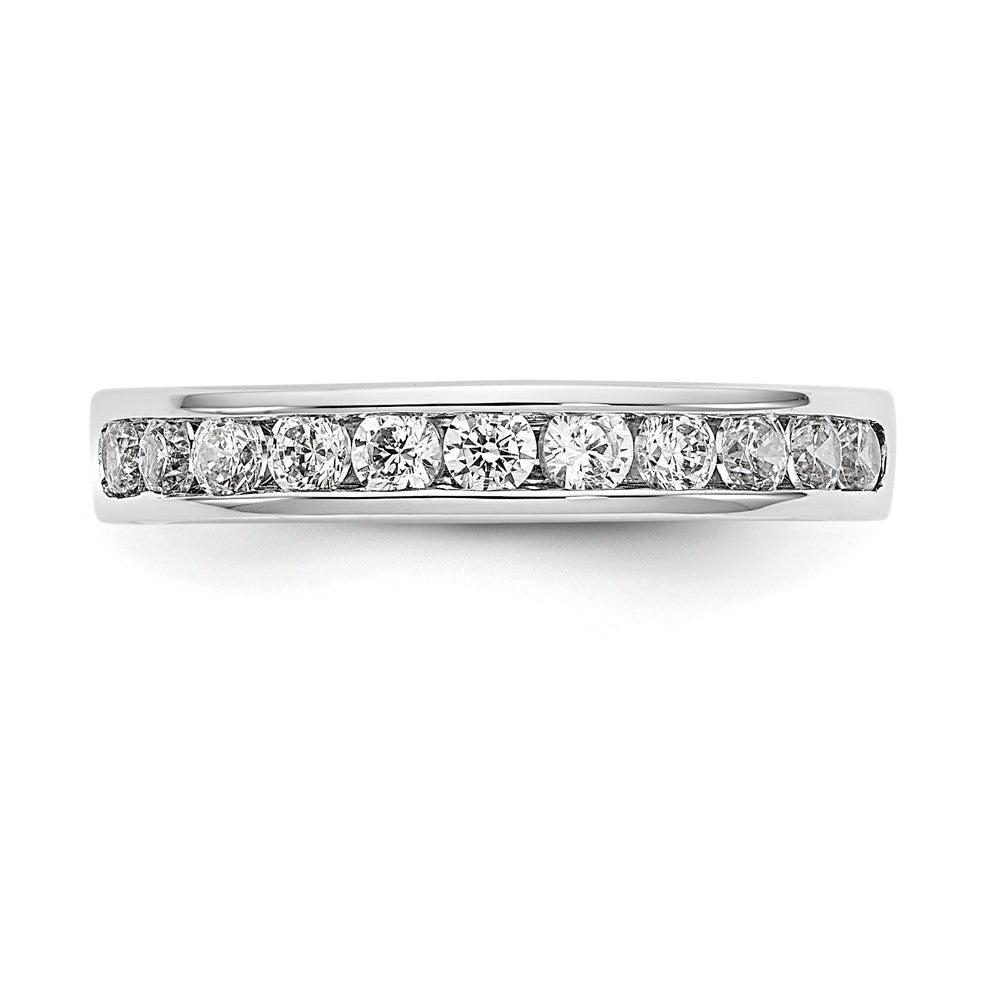 0.55ct. CZ Solid Real 14K White Gold 11-Stone Channel Wedding Band Ring