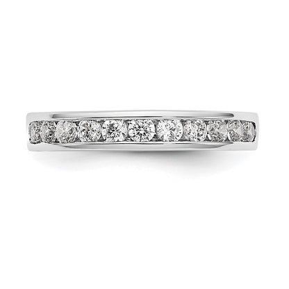 0.55ct. CZ Solid Real 14K White Gold 11-Stone Channel Wedding Band Ring