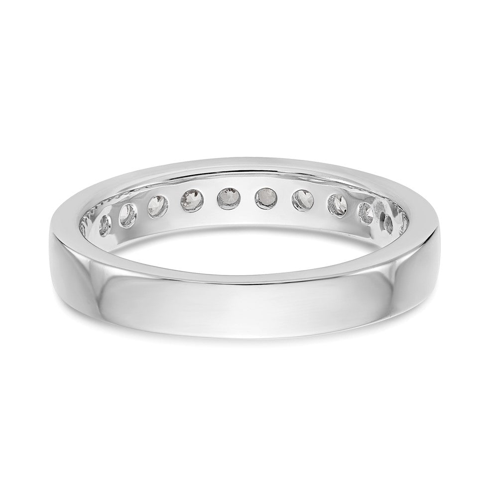 0.55ct. CZ Solid Real 14K White Gold 11-Stone Channel Wedding Band Ring