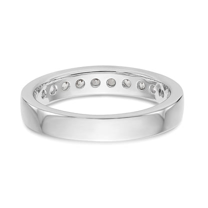 0.55ct. CZ Solid Real 14K White Gold 11-Stone Channel Wedding Band Ring