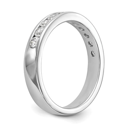 0.55ct. CZ Solid Real 14K White Gold 11-Stone Channel Wedding Band Ring