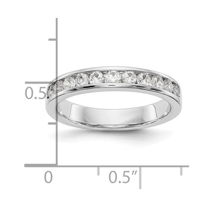 0.55ct. CZ Solid Real 14K White Gold 11-Stone Channel Wedding Band Ring