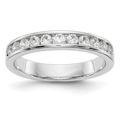 0.55ct. CZ Solid Real 14K White Gold 11-Stone Channel Wedding Band Ring
