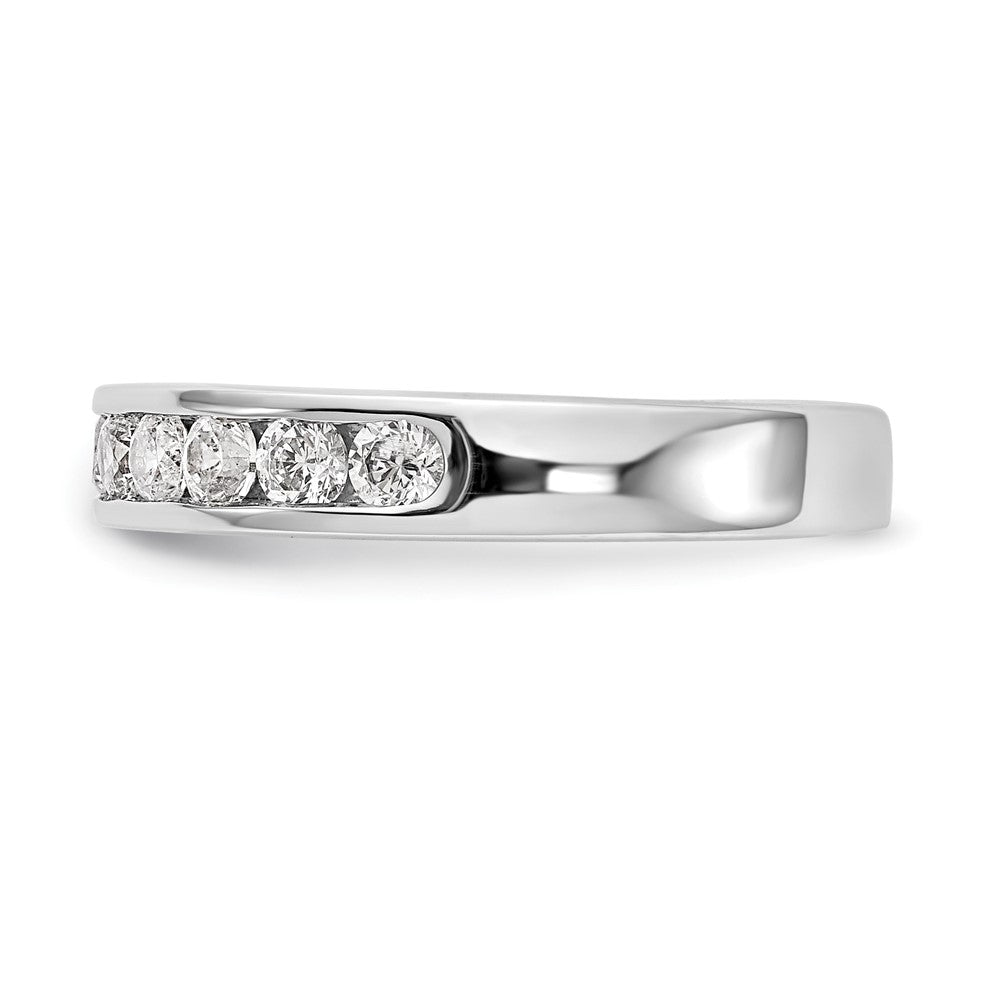 0.77ct. CZ Solid Real 14K White Gold 11-Stone Channel Wedding Band Ring