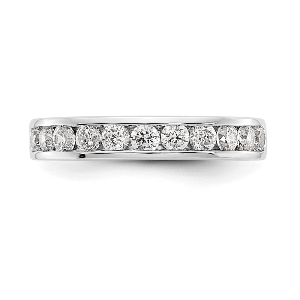 0.77ct. CZ Solid Real 14K White Gold 11-Stone Channel Wedding Band Ring