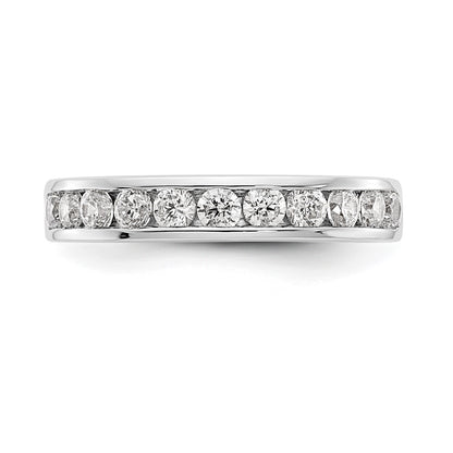 0.77ct. CZ Solid Real 14K White Gold 11-Stone Channel Wedding Band Ring