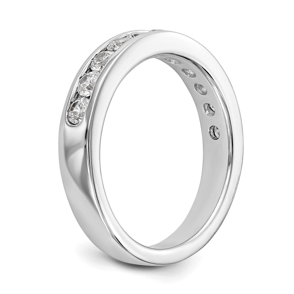 0.77ct. CZ Solid Real 14K White Gold 11-Stone Channel Wedding Band Ring