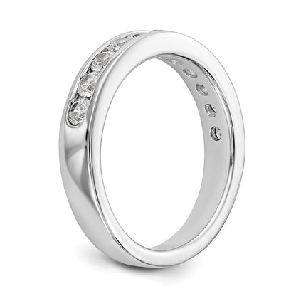 0.77ct. CZ Solid Real 14K White Gold 11-Stone Channel Wedding Band Ring